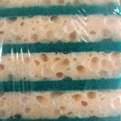 EPONGE DOUBLE FACE NON RAYANT (COQUES DE FRUITS) LOT 10 EPONGES VEGETALE BLONDE NR - GRAND MODELE 120x90x15mm (667812)