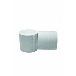 PAPIER TOILETTE 18M 500F 2PLIS LAIZE 9,5CM Ø10,5CM SANS MANDRIN PURE OUATE LISSE BLANC ECOLABEL EVADIS (01HL05005S324ECO)- COLIS