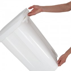 POUBELLE A PEDALE 50L ATLAXPRESS COUVERCLE BLANC (ANCIENNEMENT PATTY)