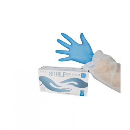 GANTS UU NITRILE NON POUDRES BLEU boite de 100 MEDIPROTEC (ISOGNB321)