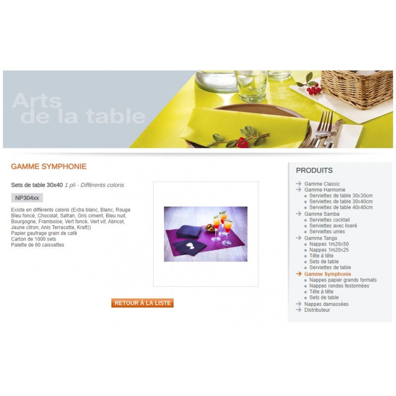SET DE TABLE 1 PLIS 48GR 30X40 ROUGE-COLIS DE 1000 