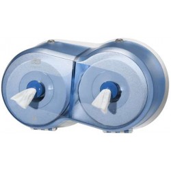 DISTRIBUTEUR PAPIER TOILETTE SMARTONE MINI DOUBLE BLEU SYSTEME T9 REF 294024
