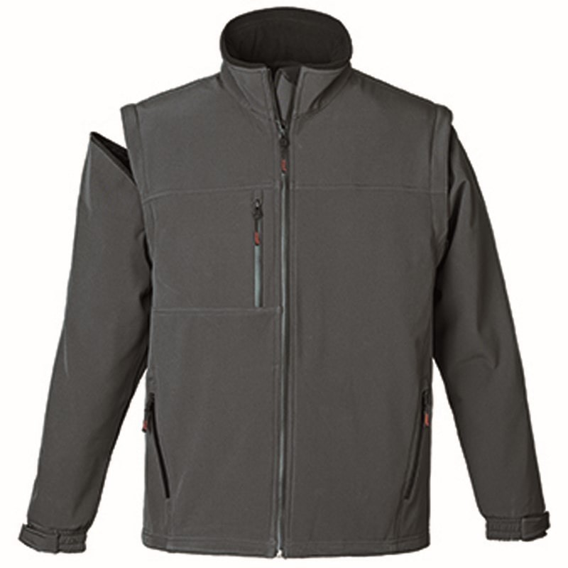 YANG VESTE 2/1 GRISE SOFTSHELL MANCHES AMOVIBLES