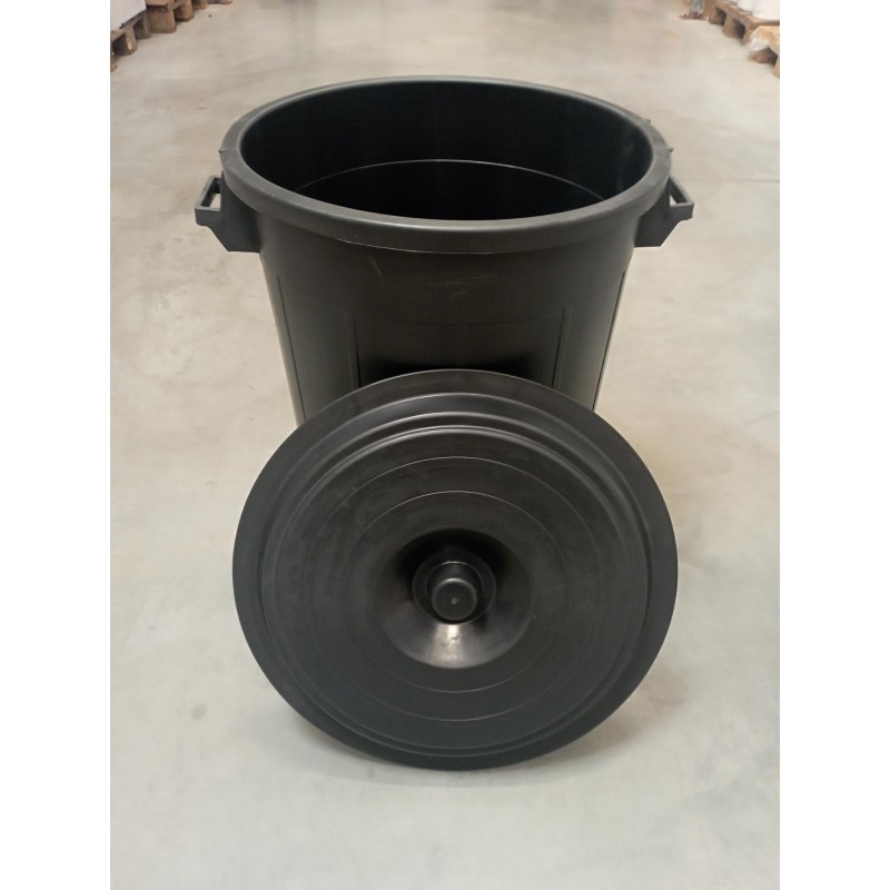 COUVERCLE POUR POUBELLE 100L POLYETHYLENE BASSE DENSITE NOIRE