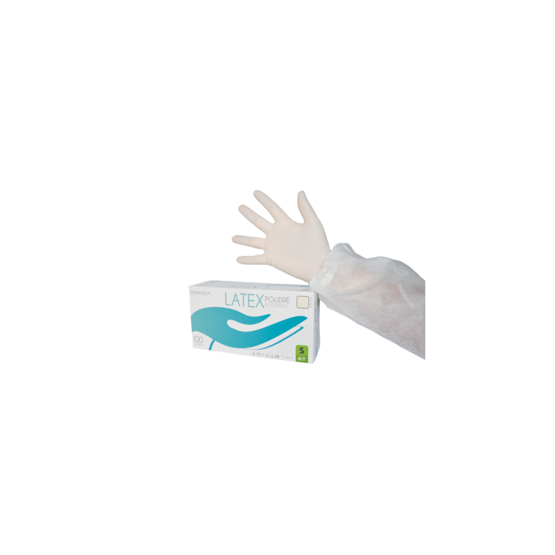 GANTS LATEX MICRO POUDRES USAGE UNIQUE BOITE DE 100
