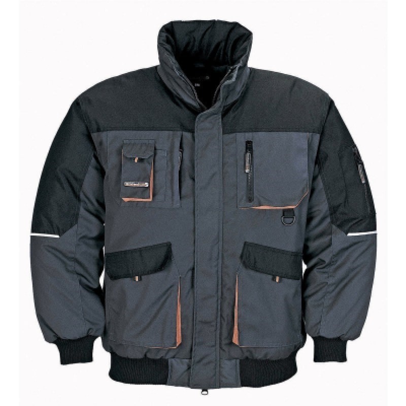BLOUSON MATELASSE TERRATREND GRIS/NOIR/ORANGE