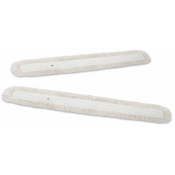 FRANGE DEPOUSSIERAGE COTON A POCHES/BOUTONS POUR BALAI CISEAUX 100CM BANDES VERTES LOT DE 2 (DME 0705102)