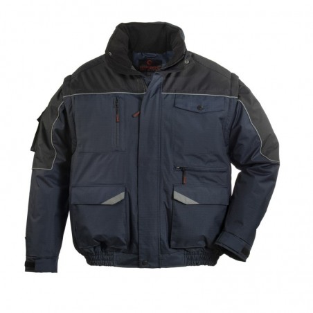 BLOUSON MULTIPOCHES RIPSTOP NAVY/NOIR
