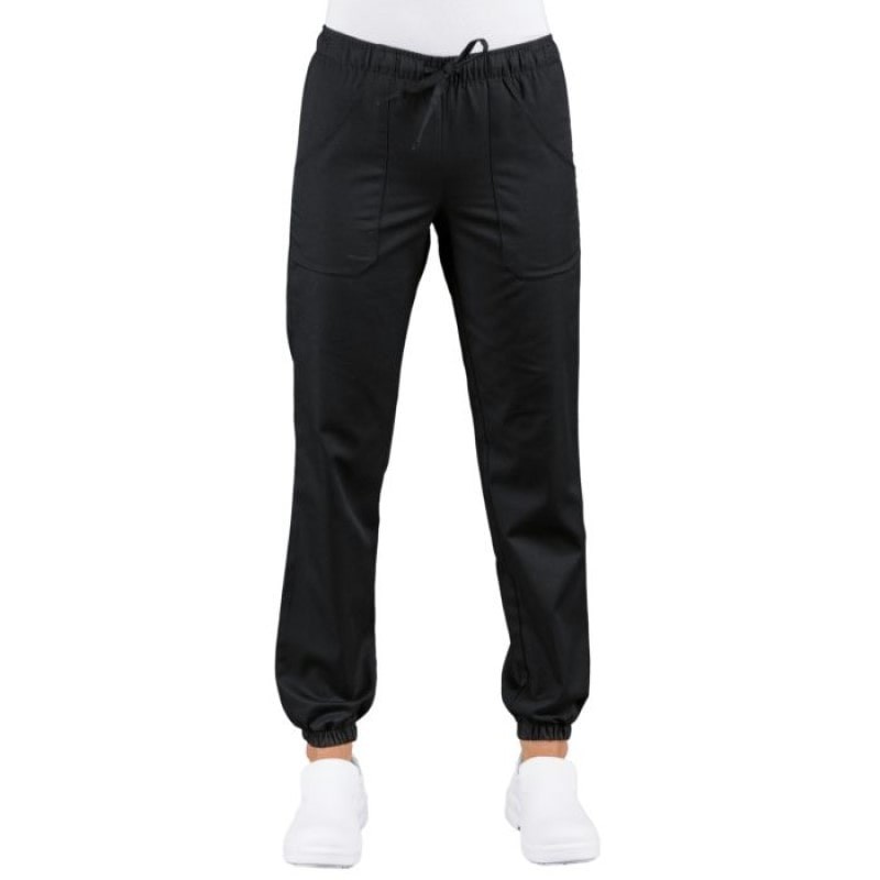 PANTALON FEMME NOIR TAILLE ET PIEDS ELASTIQUES ISACCO (044701F)