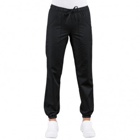 PANTALON FEMME NOIR TAILLE ET PIEDS ELASTIQUES ISACCO (044701F)