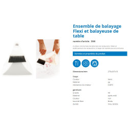 COMBINE PELLE BALAYETTE DE TABLE FLEXIBLE