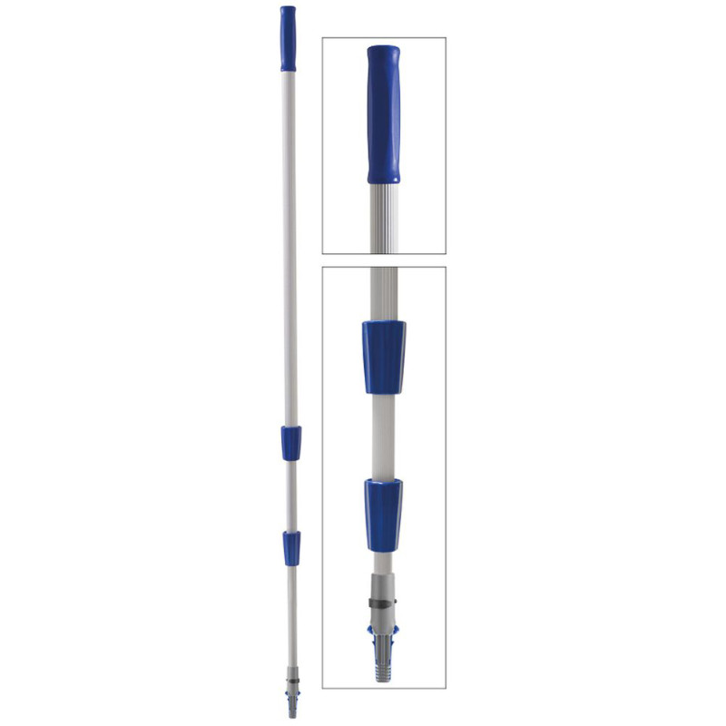 PERCHE TELESCOPIQUE 3 ELEMENTS ALU COMPLET AVEC CONE A FILETAGE ITALIEN FILMOP