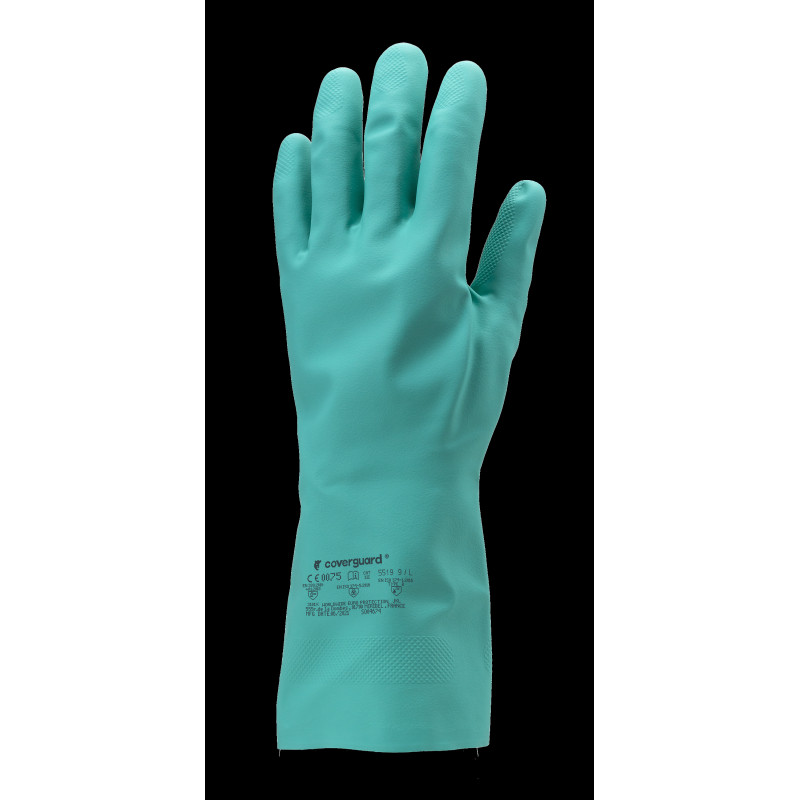 GANTS NITRILE VERT EUROCHEM 5520 EP.0.38MM 33CM T9/L