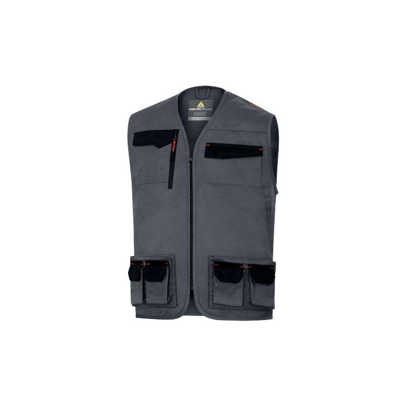 GILET SANS MANCHES GRIS ORANGE TM