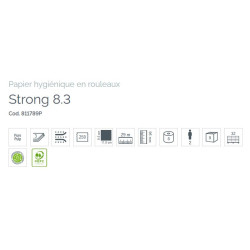 PAPIER TOILETTE 28,75M 250F 3PLIS LAIZE 9,4CM Ø10,5CM PURE OUATE BLANC LUCART (811789P)- COLIS DE 72 RLX