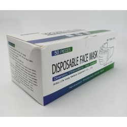 MASQUE ANTI-PROJECTION 3PLIS (TYPE CHIRURGICAUX) BLEU BOITE DE 50
