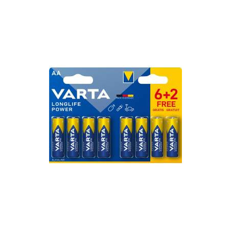PILE ALCALINE LR06 LOT DE 6+2