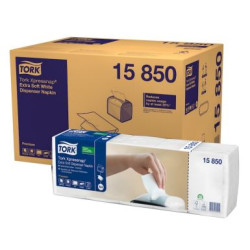 TORK XPRESSNAP®SERVIETTES DE TABLE ENCHEVETREES 2PLIS 21,3X16,5CM SYSTEME N4 BLANC- CARTON DE 8000