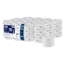 TORK PAPIER TOILETTE, PURE OUATE, 2PLIS,GAUFRE SM,94,3M, LAIZE 9,3CM, Ø 13,10CM, 820F SYSTEME T7 (472630)- COLIS DE 24 RLX