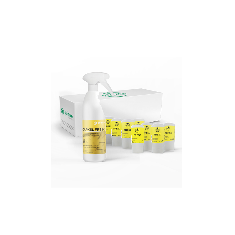 CAPXEL FRESC NETTOYANT DESINFECTANT 3D TOUTES SURFACES KIT DE DEMARRAGE BOITE DE 8 X50ML+FLACON PULVE