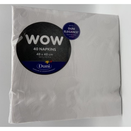 SERVIETTES DE TABLE 2 PLIS 48X48CM DUNIS ELEGANCE LILY BLANC HPS- CARTON DE 240