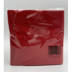 SERVIETTES DE TABLE OUATE 2 PLIS 40X40CM SATEN ROUGE- CARTON DE 2400