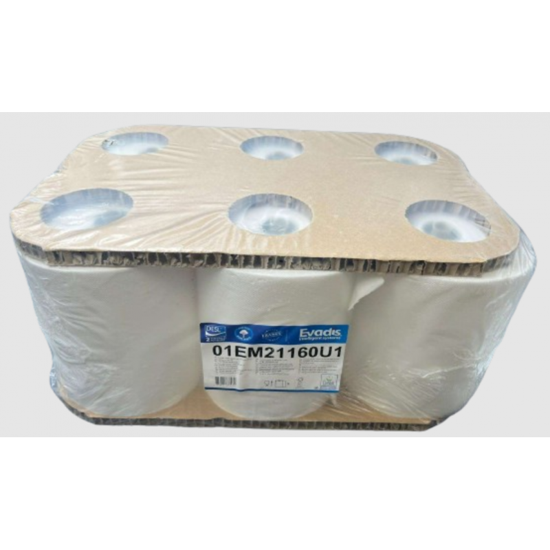 ESSUIE MAINS BOBINE AUTOCUT 147M SPECIAL 2PLIS LAIZE 20,8CM Ø18,5CM PURE OUATE EVADIS (01EM21160U1)- LOT DE 6