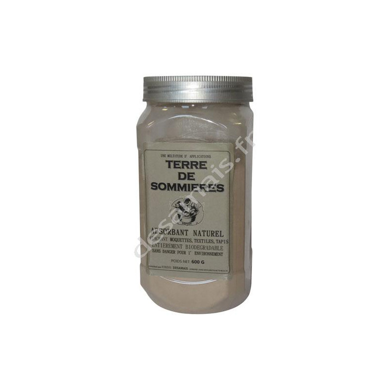 TERRE DE SOMMIERES ANSORBANT NATUREL DETACHANT POUDRE MOQUETTE ET TAPIS 600G