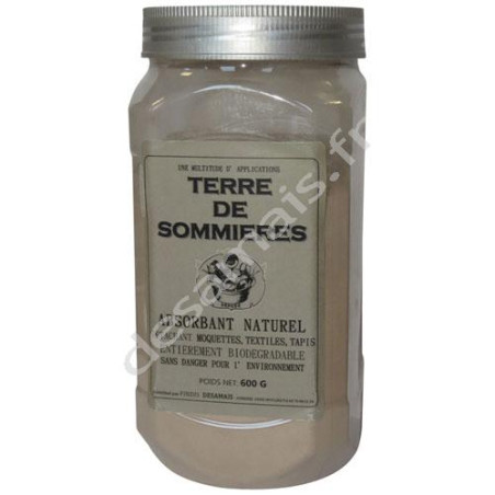 TERRE DE SOMMIERES ANSORBANT NATUREL DETACHANT POUDRE MOQUETTE ET TAPIS 600G