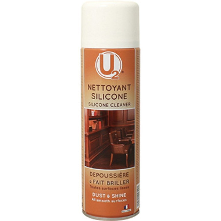 NETTOYANT SILICONE POUR LE DEPOUSSIERAGE ET BRILLANCE DES SURFACES LISSES U2 AEROSOL DE 500ML