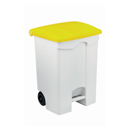 POUBELLE A PEDALE CONTITOP MOBILE 70L BLANC/JAUNE