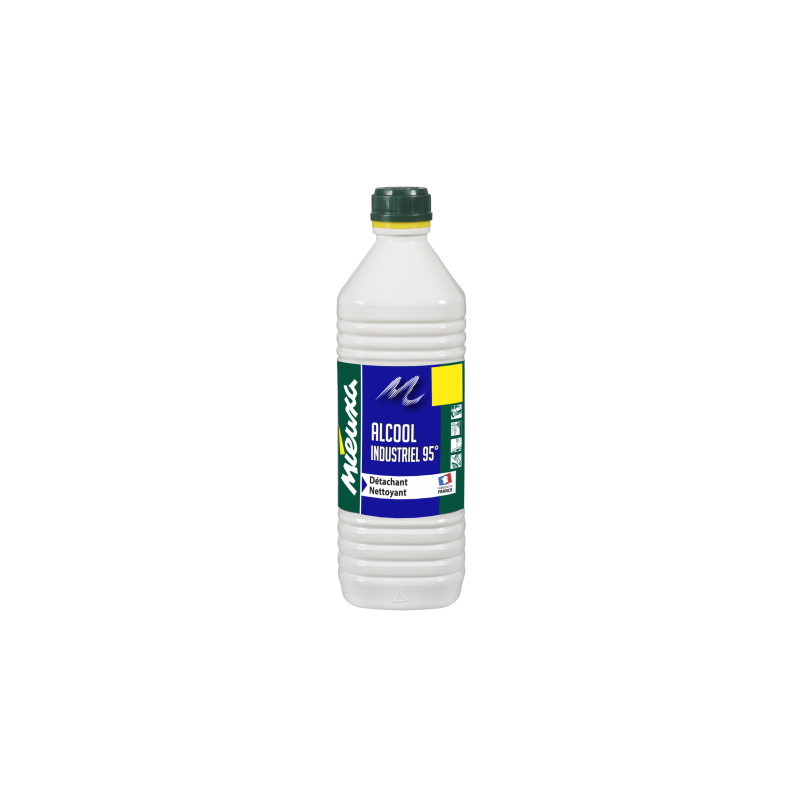 ALCOOL INDUSTRIEL95° DETACHANT NETTOYANT PUREMENT AGRICOLE ET DENATURE MIEUXA FLACON DE 1L