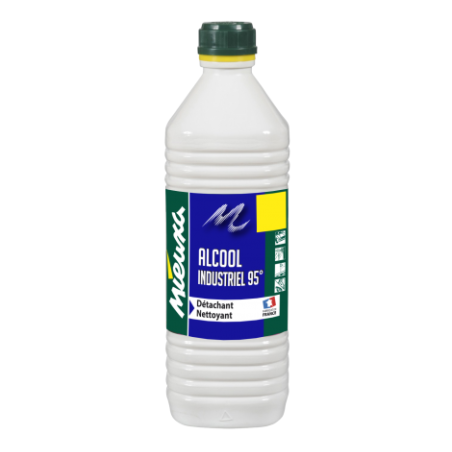 ALCOOL INDUSTRIEL95° DETACHANT NETTOYANT PUREMENT AGRICOLE ET DENATURE MIEUXA FLACON DE 1L