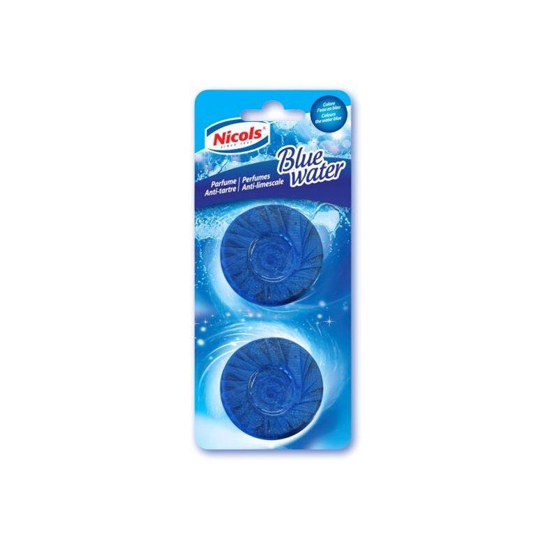 BLOC RESERVOIR CHASSE D'EAU WC PARFUM EAU BLEUE 50G LOT DE 2