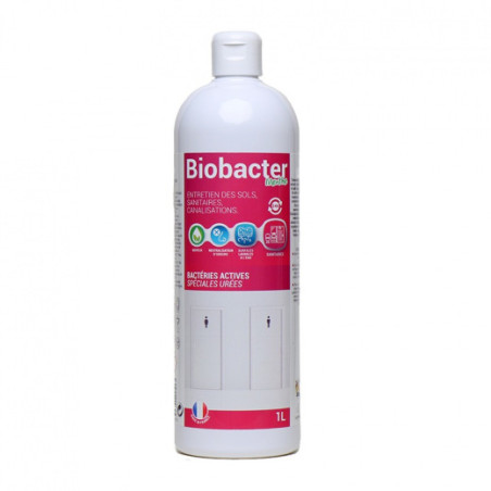 BIOBACTER DESTRUCTEUR D'ODEURS TRAITEMENT (NON ACIDE) SANITAIRES, CANALISATIONS PARFUM MENTHE (BIO1103) FLACON DE 1L