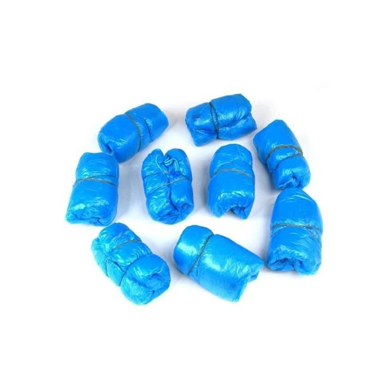 SURCHAUSSURE COUVRE CHAUSSURE BLEU TAILLE STANDARD 15X41CM 25µ SACHET 100 PIECES (50 PAIRES)