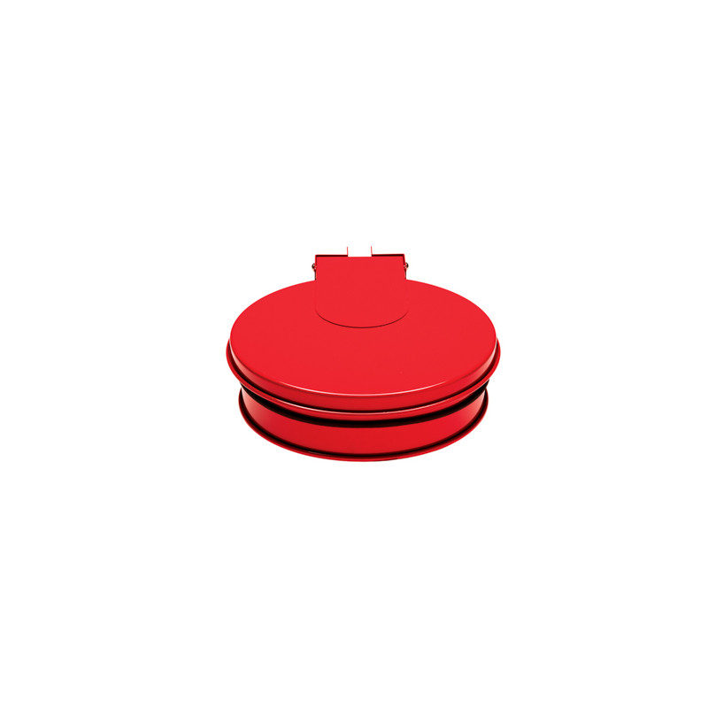 SUPPORT SAC ROND AVEC COUVERCLE - MURAL OU SUR POTEAU - ROUGE TONDO (TYPE ECOLLECTO)