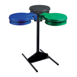 POTEAU SUR SOCLE POUR 2/3 SUPPORTS SACS GRIS MANGANESE TONDO (TYPE ECOLLECTO)