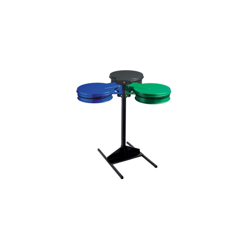 POTEAU SUR SOCLE POUR 2/3 SUPPORTS SACS GRIS MANGANESE TONDO (TYPE ECOLLECTO)