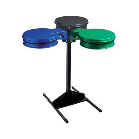 POTEAU SUR SOCLE POUR 2/3 SUPPORTS SACS GRIS MANGANESE TONDO (TYPE ECOLLECTO)