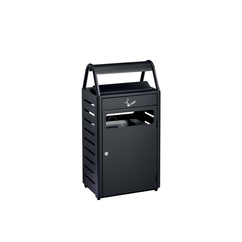 CENDRIER/CORBEILLE SUR PIED MEDIAL GINEVRA 8L/50L GRIS MANGANESE