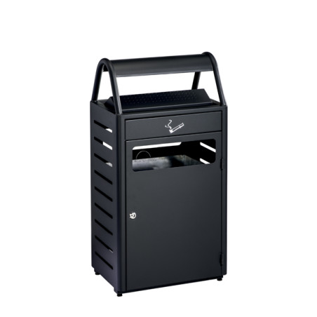 CENDRIER/CORBEILLE SUR PIED MEDIAL GINEVRA 8L/50L GRIS MANGANESE