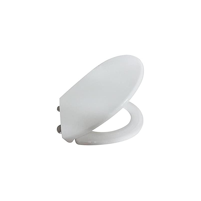 ABATTANT WC DUPLEX THERMOPLASTIQUE ANTI-BACTERIEN AVEC FREIN DE CHUTE BLANC ROSSIGNOL (51699) 1,30KG