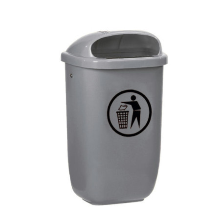 CORBEILLE PLASTIQUE EXTERIEURE CLASSIC GRISE 50L MEDIAL