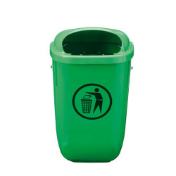 CORBEILLE PLASTIQUE EXTERIEURE CLASSIC VERTE MEDIAL 50L 