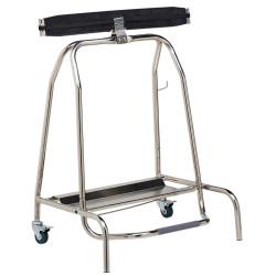 POUBELLE SUPPORT SAC MOBILE A PEDALE CLAPET HERMETIQUE INOX 50L