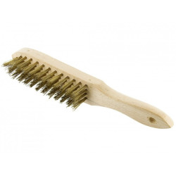 BROSSE METALLIQUE MANCHE BOIS 4 RANGS
