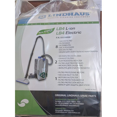 SACS ASPIRATEUR LINDHAUS LB4 (8 SACS+2 MICROFILTRES+1 FILTRE MOTEUR)