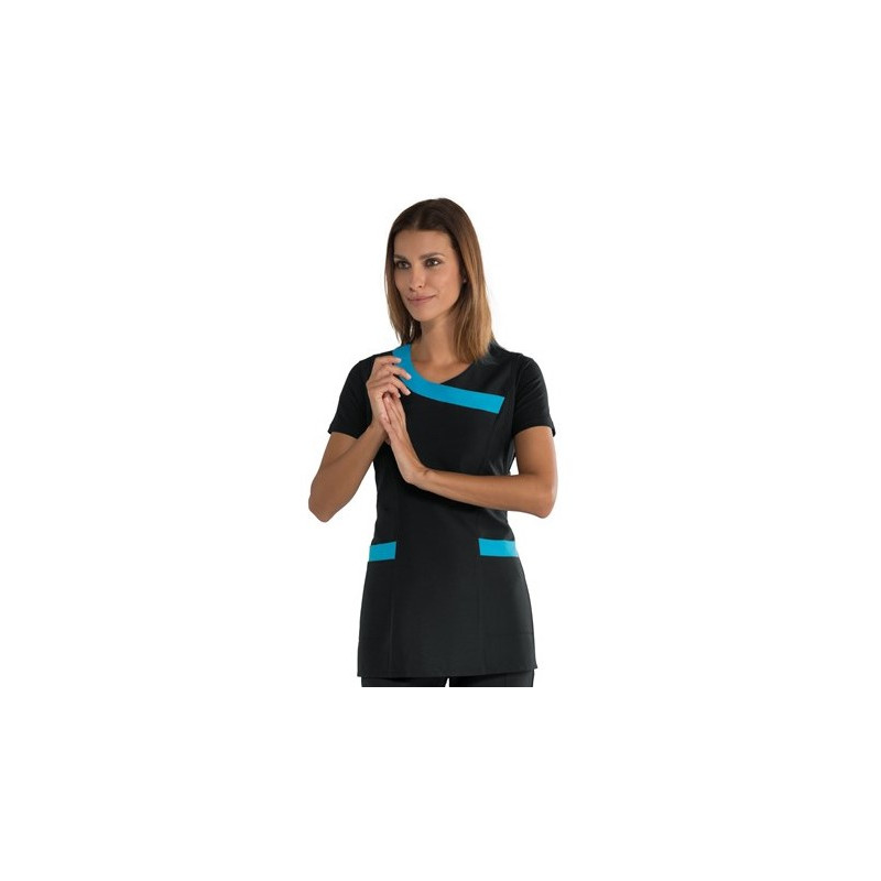 TABLIER FEMME MALIBU NOIR TURQUOISE ISACCO TAILLE UNIQUE