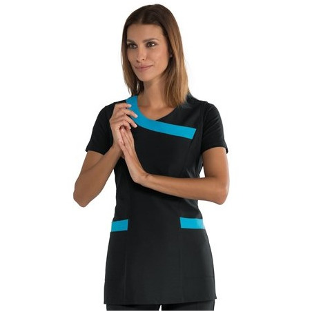 TABLIER FEMME MALIBU NOIR TURQUOISE ISACCO TAILLE UNIQUE